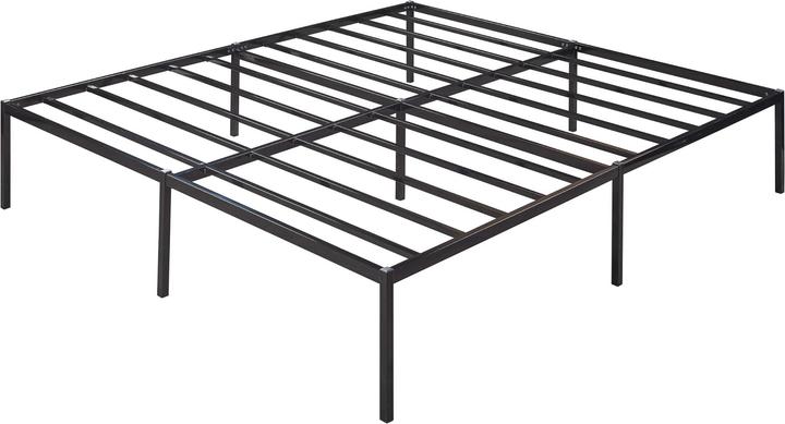 Produktbild En.Casa Metallbett Vårdö mit Matratze 180x200 cm Schwarz (180 x 200 cm)