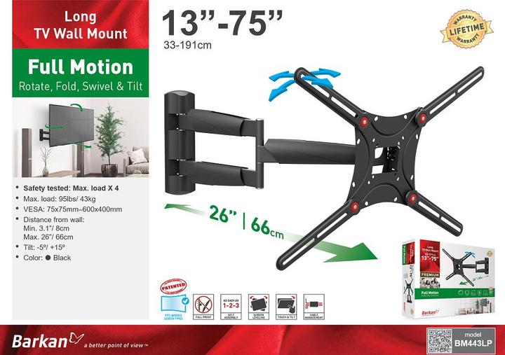 Image du produit Barkan WH 443 (Mur, 75", 43 kg)