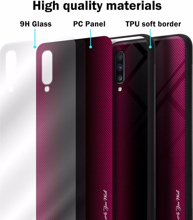 Produktbild Cadorabo TPU Gestreiftes Glas Cover (Samsung Galaxy A70S, Samsung Galaxy A70)