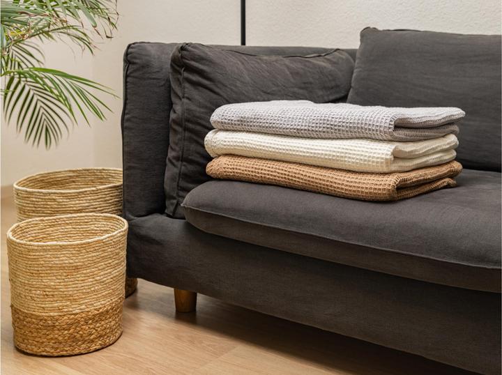 Actual product image Cocon Cotton blanket 150 x 200 cm, taupe (150 x 200 cm)