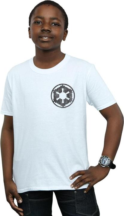 Immagine prodotto Star Wars The Mandalorian Galactic Empire Insignia Breast Print Maglietta Ragazzi (128)