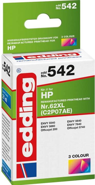 Energie-Label Edding Tintenpatrone Druckerpatrone ersetzt 62XL (C2P07AE) Cyan, Magenta, Gelb (M, C, Y)