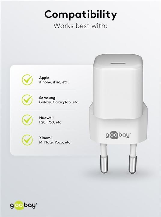 Produktbild Goobay USB-C Nano Schnellladegerät mit GaN Technologie (30 W)