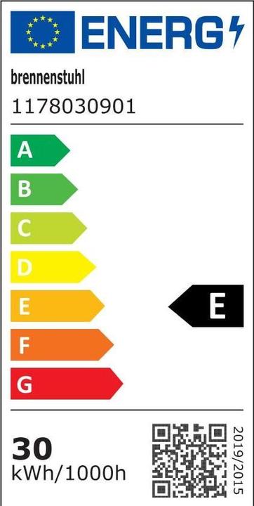 Etichetta energetica Brennenstuhl Faretto LED AL 3050 con PIR (30W, 3110lm, 3000K, IP44, proiettore LED per montaggio a parete con (3110 lm)
