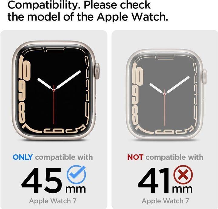 Actual product image Spigen Ultra Hybrid case for Apple Watch 7 / 8 / 9 (45 mm) - transparent gray
