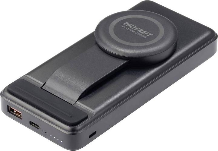 Voltcraft VC-WPB-20000 Powerbank 20000 mAh Qi Wireless Charging, Power Delivery Li-Ion Black Stat (20000 mAh)