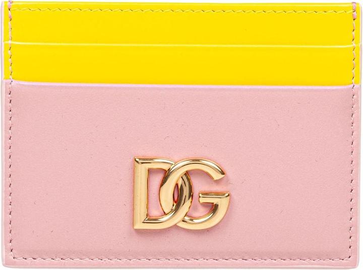 Immagine prodotto Dolce & Gabbana leather card holder with dg logo color pink and yellow
