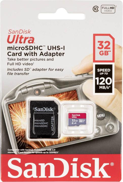 Produktbild SanDisk Ultra A1 (32 GB, microSDHC, U1, UHS-I)