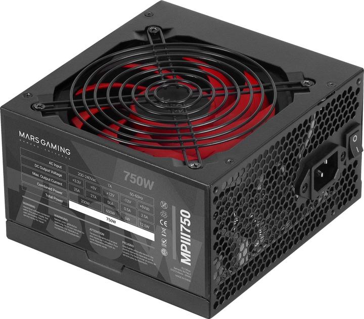 Produktbild Mars Gaming Alimentation ATX MPIII - 750W (Noir/Rouge) (750 W)