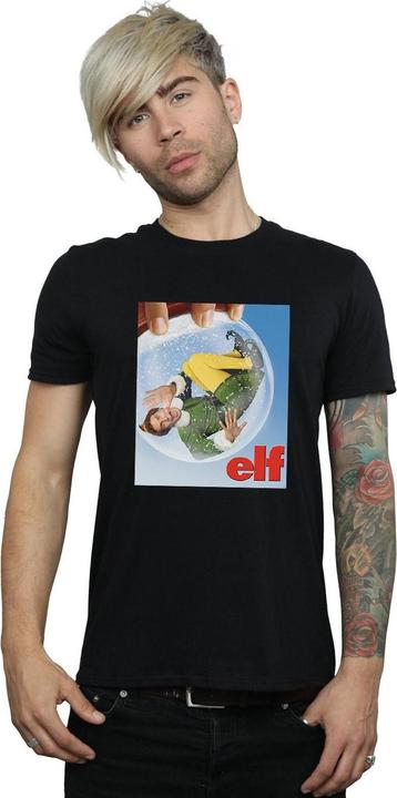 Actual product image Elf Mens Snow Globe Poster T-Shirt (4XL)