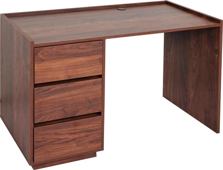Produktbild Swisshandel24 Schreibtisch HWC-J78, Bürotisch Computertisch Arbeitstisch, Schublade, 78x121x60cm Walnuss-Optik (78 x 121 x 60 cm)