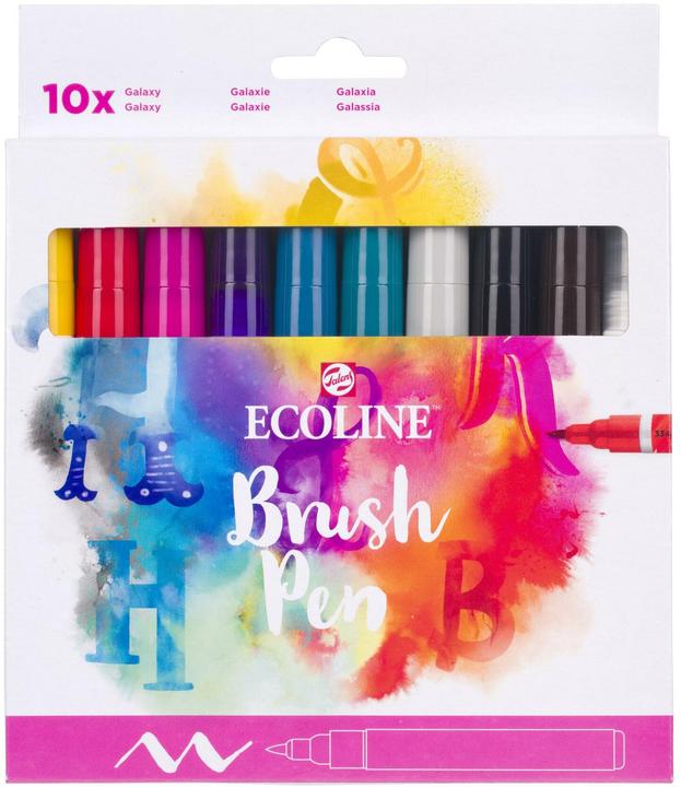 Talens Ecoline Brush Pen Set (Mehrfarbig, Rot|Mehrfarbig, 10 x)