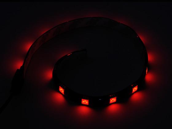 Productafbeelding Silverstone SST-LS01R - LED-stripverlichting voor het modden van PC-behuizingen, rood, 30cm, 15LED's (Rood)