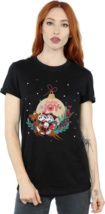 Actual product image Disney Womens/Ladies Mickey And Minnie Endless Joy Cotton Boyfriend T-Shirt (M)