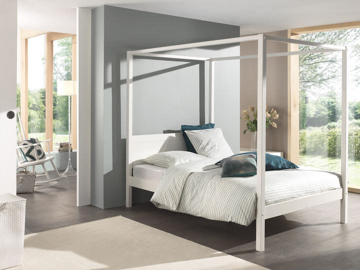 Produktbild Vipack Pino Himmelbett 140X200Cm Weiss (140 x 200 cm)