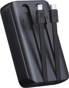 Immagine prodotto Joyroom Mini power bank da 30W 20000mAh con cavi integrati, USB-A e USB-C - Nero (10000 mAh, 30 W, 37 Wh)