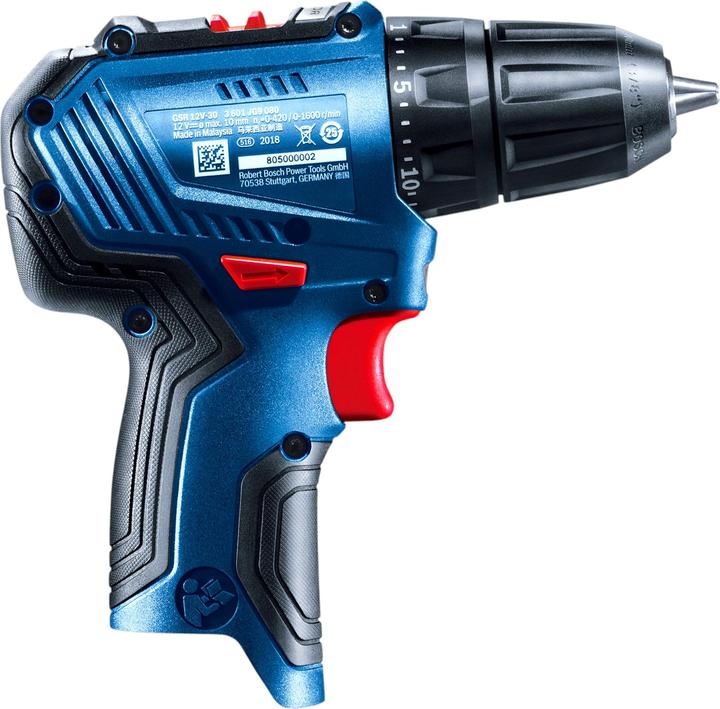 Actual product image Bosch Professional Bosch GSR 12V-30 Professional Akku Bohrschrauber 12 V 30 Nm Brushless + 1x Akku 6,0 Ah + Ladegerät (Rechargeable battery operated)