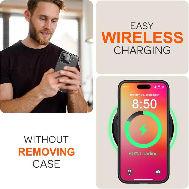 Actual product image Nalia Carbon look silicone cover (Apple iPhone 16 Pro)