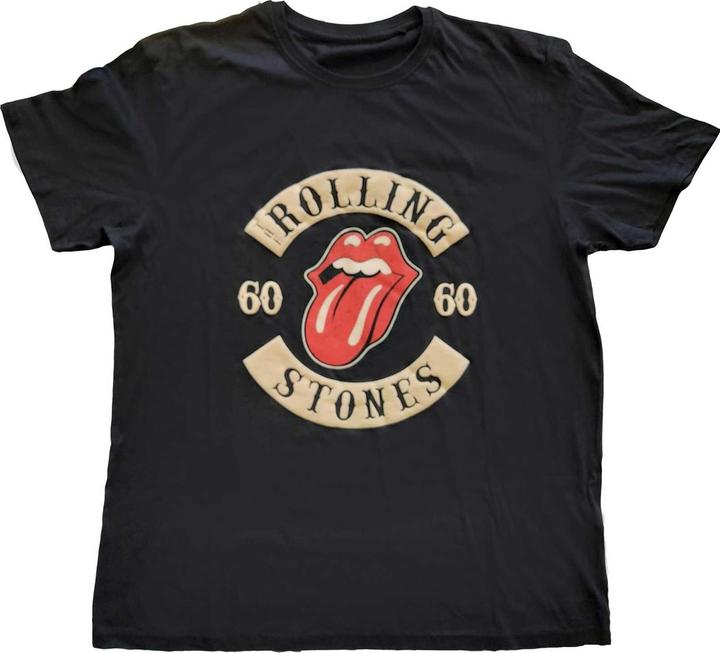 The Rolling Stones Unisex Adult Sixty Biker Suede T-Shirt