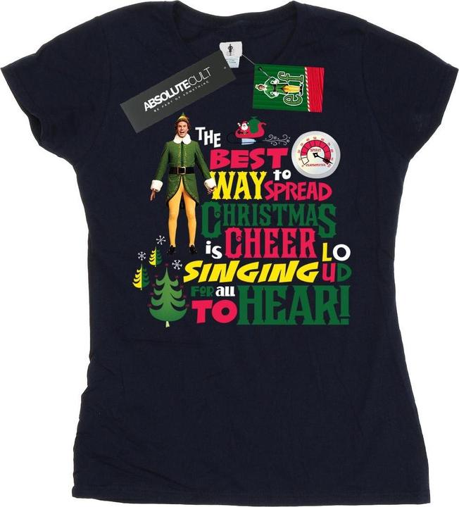 Actual product image Elf Womens/Ladies Christmas Cheer Cotton T-Shirt (XXL)