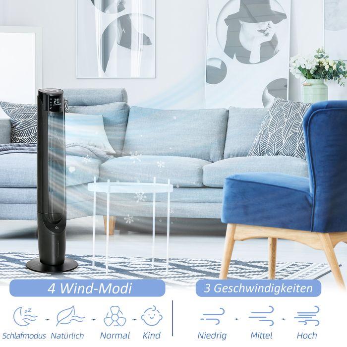 Actual product image Swisshandel24 Luftkühler Turmventilator mit Wasserkühlung Fernbedienung, 12h Timer, 4 Modi (58.20 dB)