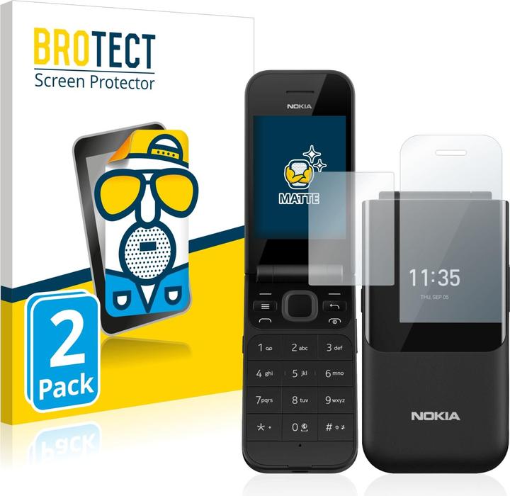 Produktbild BROTECT Entspiegelungs-Schutzfolie Displayschutz Matt (2 Stück, Nokia 2720 Flip)