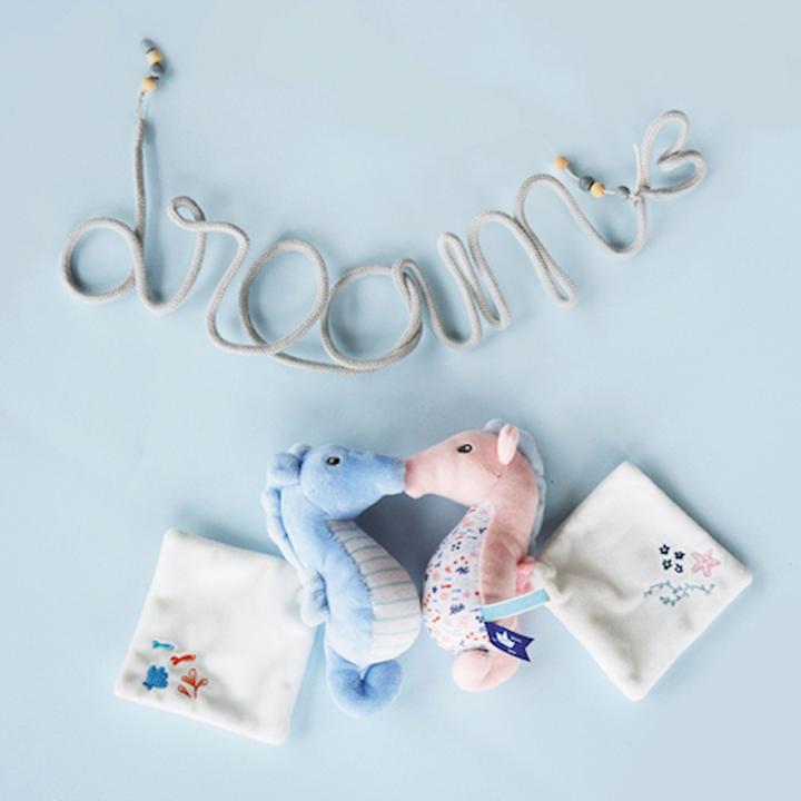 Immagine prodotto Doudou et Compagnie Cavalluccio marino con panno per le coccole, rosa 17cm (MQ2) **