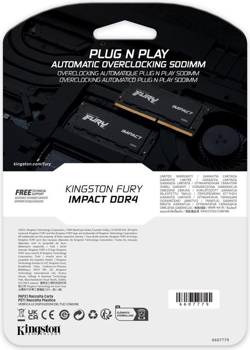 Actual product image Kingston FURY Impact (1 x 16GB, 2666 MHz, DDR4-RAM, SO-DIMM)