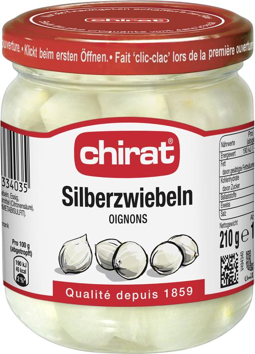 Produktbild Chirat Silberzwiebeln ideal für Raclette, Fondue, Apéro und kalte Platten (343 g)