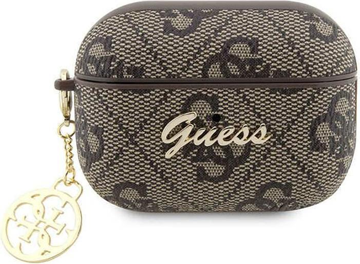 Guess 4G Script Heart PC/PU Case für Apple Airpods Pro 2 - brown (Kopfhörer Tasche)