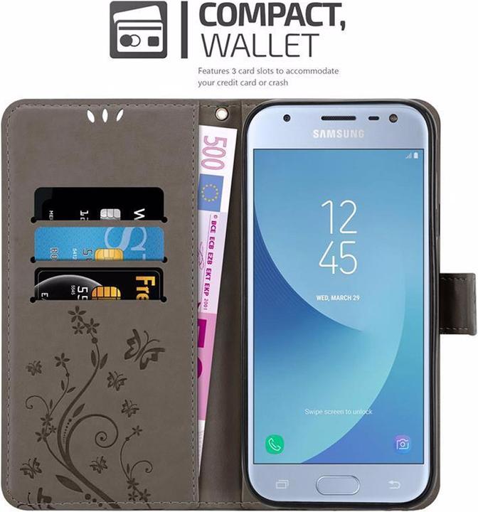 Actual product image Cadorabo Flower Book Cover (Samsung Galaxy J3 (2017))