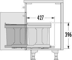 Image du produit Hailo Collecteur de déchets encastrable (20 l)