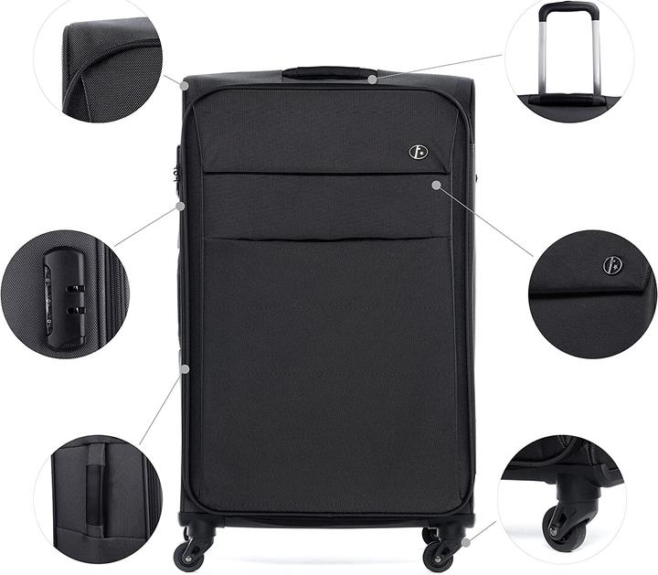 Actual product image Fergé Suitcase set 3 pieces, black (100 l, L (90 - 115l))