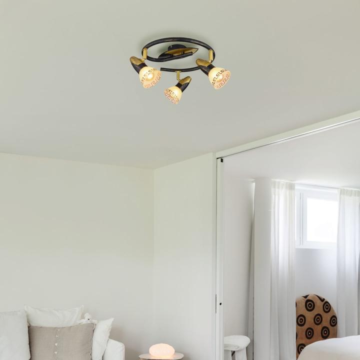 Actual product image Globo Spotlight NOVARA, gold patinated, 5449-3 (E14)