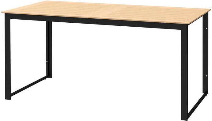 Produktbild Swisshandel24 Gartentisch für 6 Personen 160x80 cm Holzoptik Lamellendesign, Teak (80 cm)