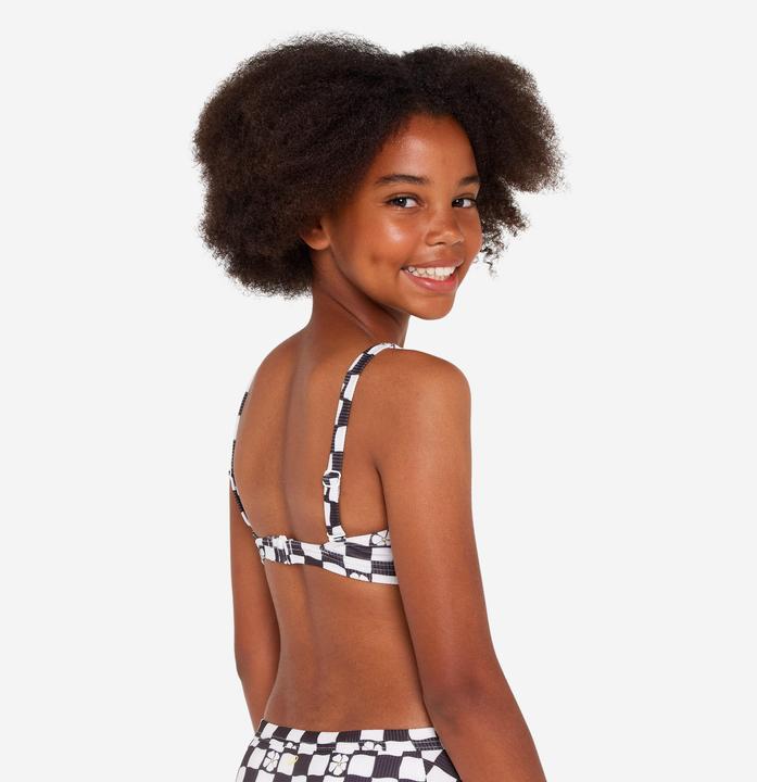 Image du produit Olaian Haut de maillot de bain brassière réglable Fille - 500 Nora noir et blanc (12, 13, 14)