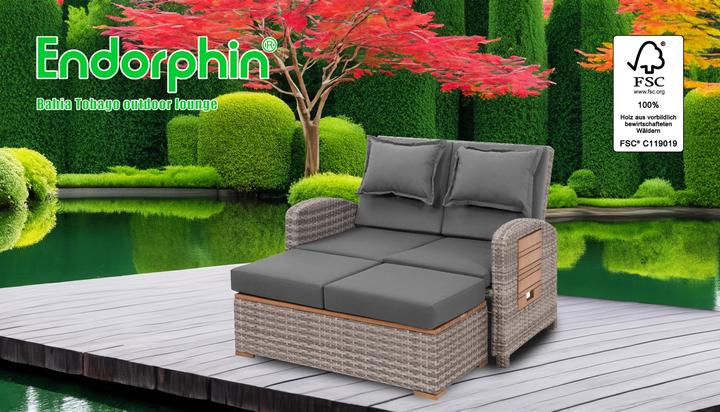 Actual product image Bahia Tobago garden sofa with teak parts