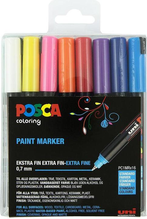 Produktbild Posca Marker PC-1MR Fineliner (Farbig sortiert, 0.70 mm, 16 x)