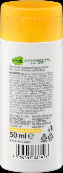 Image du produit dm alverde Shampooing Nutri Care Huile d'argan bio et extrait de jojoba bio Taille de voyage (Shampoing liquide)