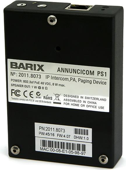 Produktbild Barix Annuncicom PS1 INTL package (Audiogerät Bildschirm-Schutzfolie)