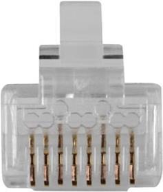 Productafbeelding RJ45 (8P/8C) CAT6 modulaire connector voor ronde kabel met massieve of geslagen aders. Geschikt voor