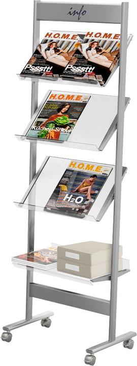 Kerkmann Ecoline brochure rack silver DIN A4 8 compartments (A4)