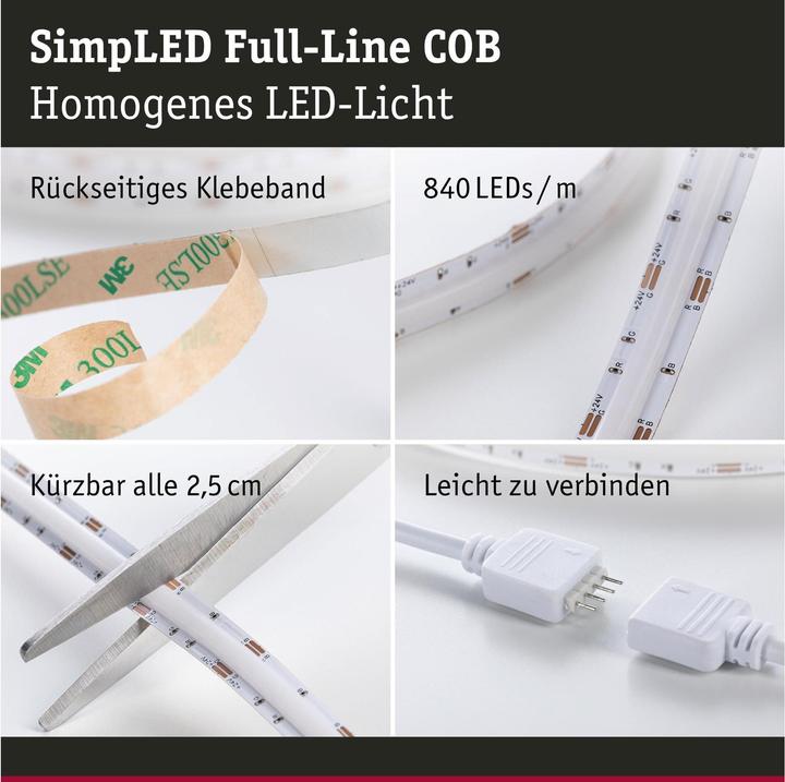 Produktbild Paulmann SimpLED COB Stripe Set (RGB, 150 cm, Indoor)