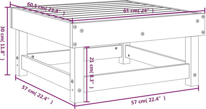 Image du produit VidaXL Tabouret de jardin en pin massif,Matériau : pin massif