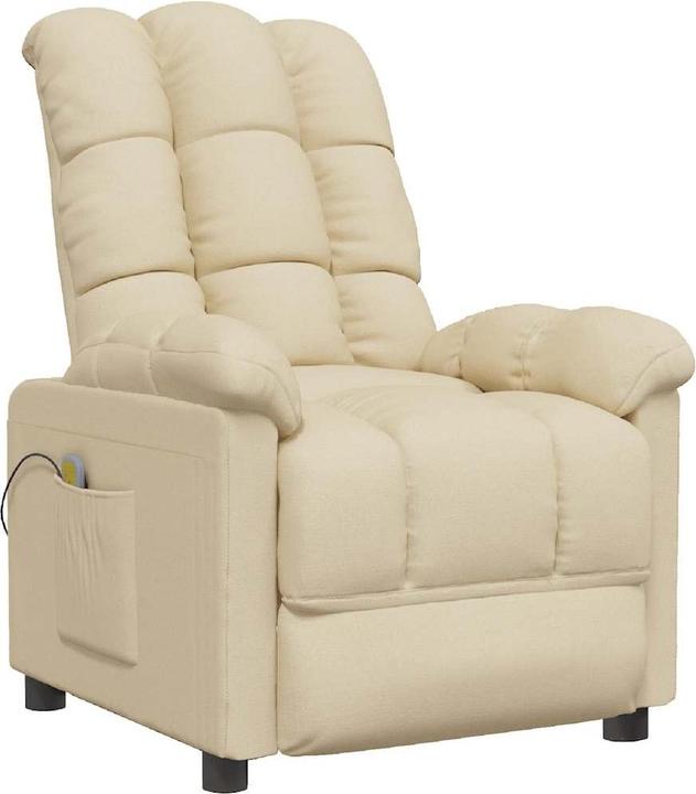 Actual product image VidaXL Massage armchair TV armchair Relax armchair Recliner armchair Cream fabric