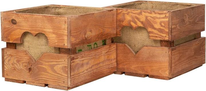 Produktbild Holz Zollhaus Aufbewahrungskiste mit Herzausschnitt, Braun 30 x 30 cm (30 x 30 x 30 cm, 21.60 l)