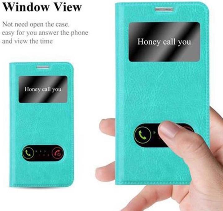 Actual product image Cadorabo Book with View double window cover (Samsung Galaxy Alpha)