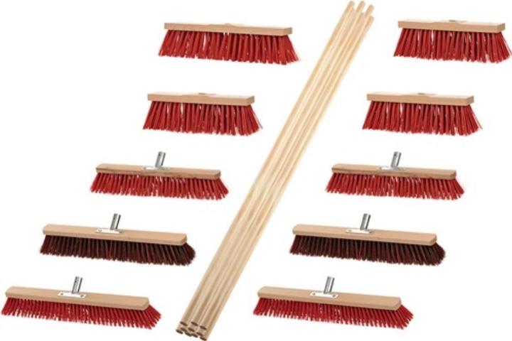 Immagine prodotto Sorex Set scopa Outdoor 8 Elaston 2 Elaston/Arenga L. 400/500/600 mm con 10 manici L. 1400 mm (1 pz.)