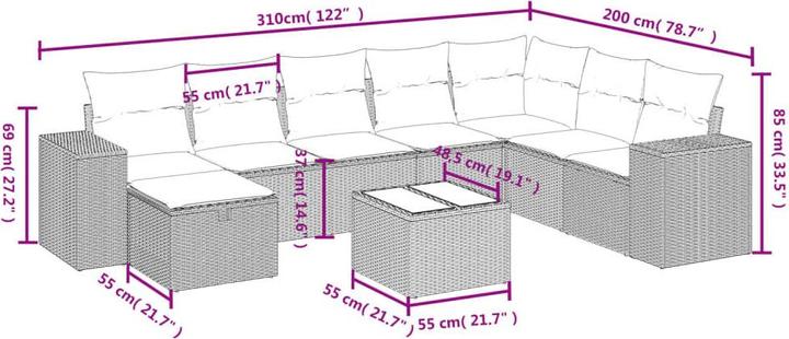 Produktbild VidaXL Garten-Lounge-Set
