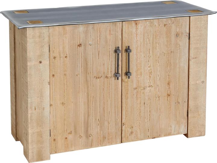 Produktbild Mendler Sideboard HWC-L76, Industrial Massiv-Holz 80x120x48cm, natur mit Metall-Optik (80 x 120 x 48 cm)